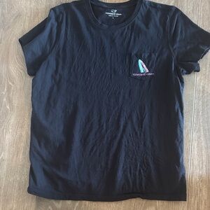 Vineyard Vines Black Short-Sleeve Pocket Tee with Multicolor Whale Logo